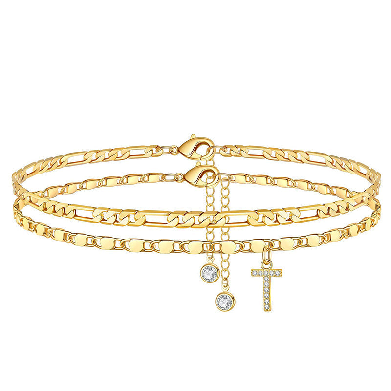 💫🔥 ½ PRIX ! Bracelet de cheville superposé doré – 2 chaînes fines, look bohème chic, cadeau idéal pour elle 🎁🌞