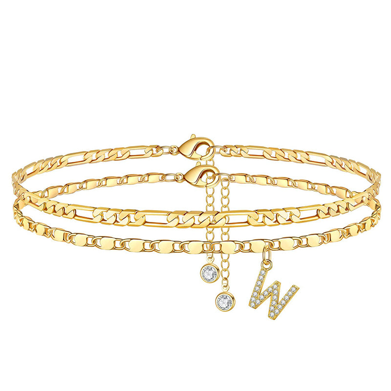 💫🔥 ½ PRIX ! Bracelet de cheville superposé doré – 2 chaînes fines, look bohème chic, cadeau idéal pour elle 🎁🌞