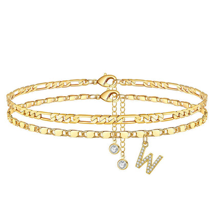 💫🔥 ½ PRIX ! Bracelet de cheville superposé doré – 2 chaînes fines, look bohème chic, cadeau idéal pour elle 🎁🌞