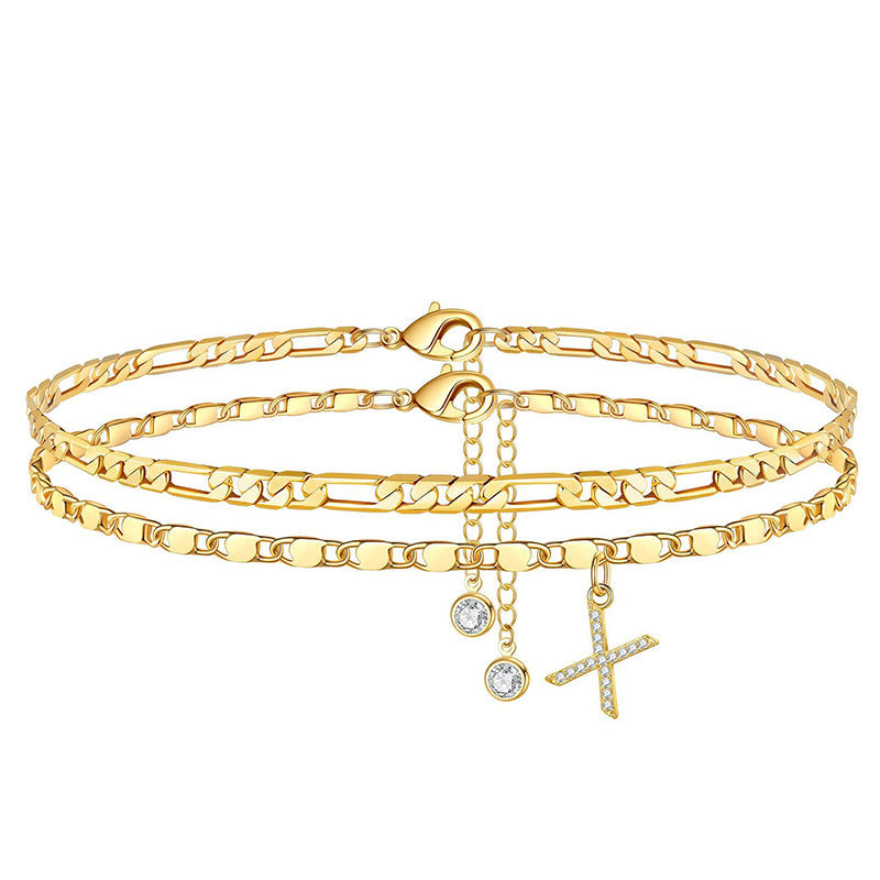 💫🔥 ½ PRIX ! Bracelet de cheville superposé doré – 2 chaînes fines, look bohème chic, cadeau idéal pour elle 🎁🌞