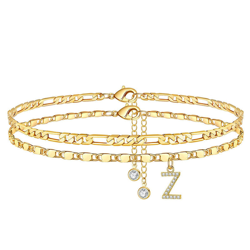 💫🔥 ½ PRIX ! Bracelet de cheville superposé doré – 2 chaînes fines, look bohème chic, cadeau idéal pour elle 🎁🌞