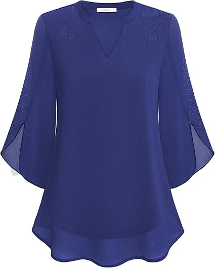 💖Chemise en mousseline à encolure en V