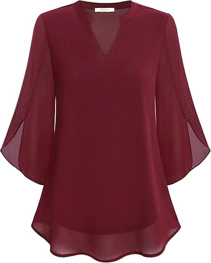 💖Chemise en mousseline à encolure en V