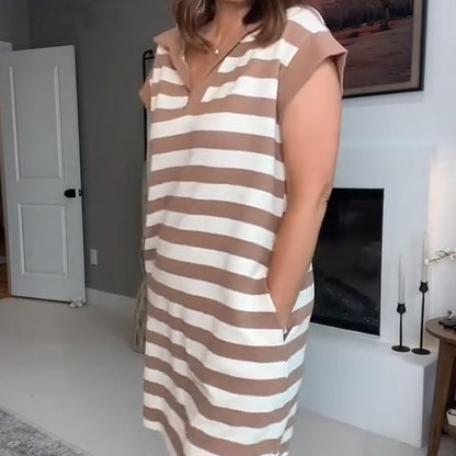 👗Robe rayée sans manches pour femme | Style chic et décontracté