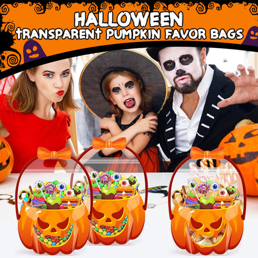 📢📢50% OFF !! 🎃👻Halloween Pumpkin Treat Bags | Resealable Zipper Prevents Candy Spills🍬