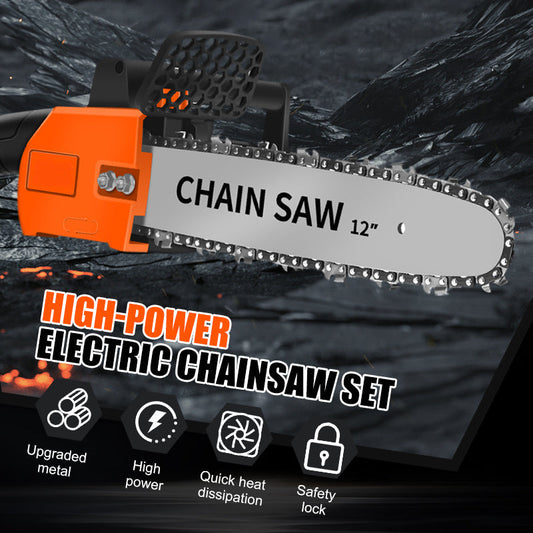 🔧 50% OFF – Ensemble tronçonneuse électrique haute puissance : 2 lames + coffret | Moteur puissant, coupe nette