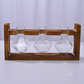 🌿 Rustic Wooden Stand Hydroponic Vases – Soil-Free Plant Growing | Farmhouse Style Décor for Home, Office & Kitchen