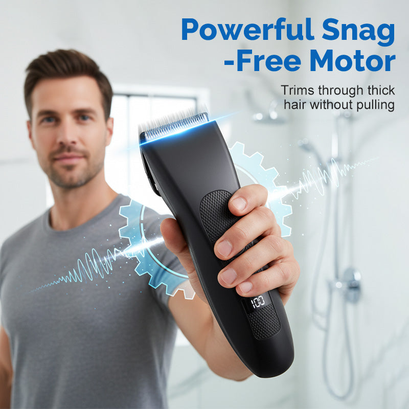 🪒⚡🔋 PROMO -50% ! Tondeuse Corporelle Homme à Affichage Numérique – Lame Sécurisée L, Moteur Puissant & 90 min Autonomie (USB)