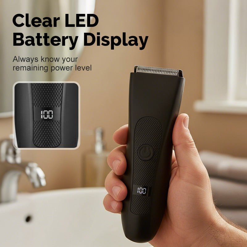 🪒⚡🔋 PROMO -50% ! Tondeuse Corporelle Homme à Affichage Numérique – Lame Sécurisée L, Moteur Puissant & 90 min Autonomie (USB)