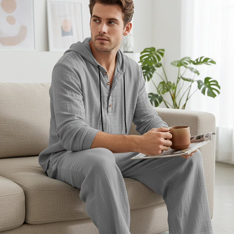 👕 60% DE RÉDUCTION! 🔥 Ensemble 2 Pièces pour Homme – Haut à Capuche Ample & Pantalon, Look Décontracté & Confortable 👖