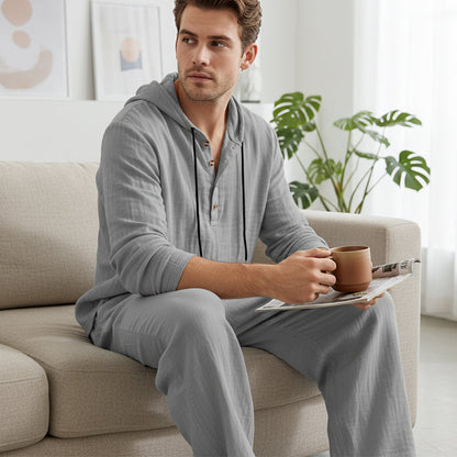 👕 60% DE RÉDUCTION! 🔥 Ensemble 2 Pièces pour Homme – Haut à Capuche Ample & Pantalon, Look Décontracté & Confortable 👖