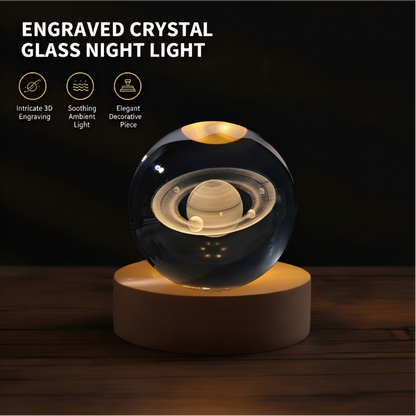 Veilleuse en cristal gravé
