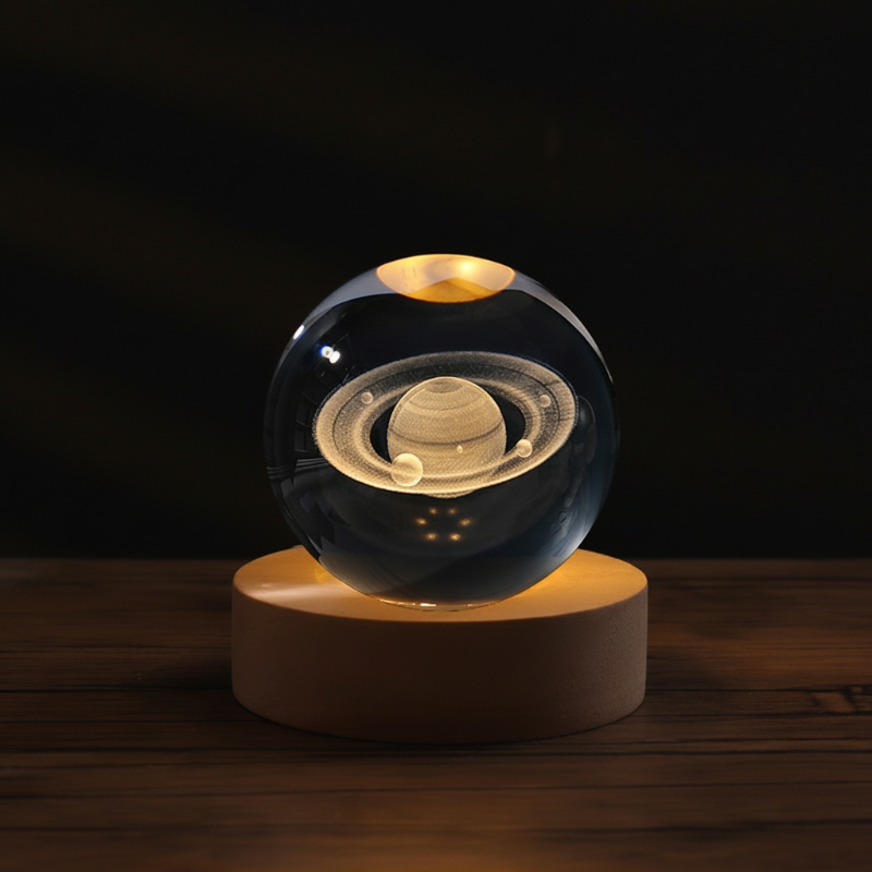 Veilleuse en cristal gravé