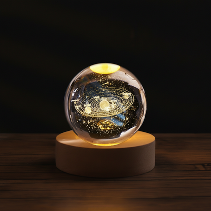 Veilleuse en cristal gravé