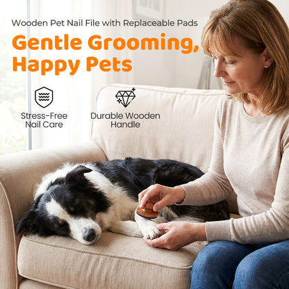 ✨ ½ PRIX ! Lime à ongles en bois pour chiens et chats – Recharges incluses, usage zéro déchet, idéale pour griffes sensibles 🐾🌿