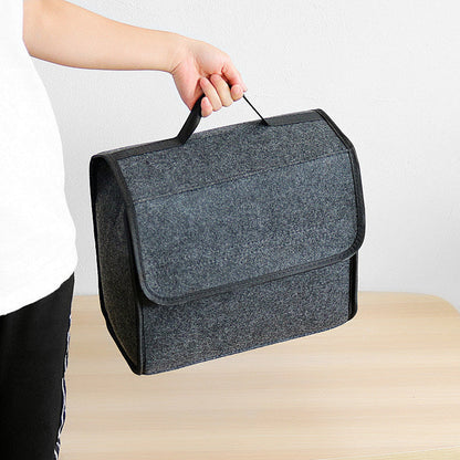 🚗📦Collapsible Synthetic-Felt Car Trunk Organizer | Adjustable Inner Dividers for Neat Rear Cargo Organization🔧