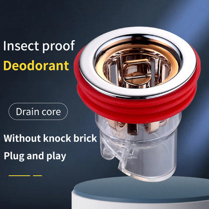 🚰⏰ 2 achetés, le 3e offert ! Insert Magnétique Anti-Odeurs pour Siphon – Anti-Cheveux, Anti-Insectes & Écoulement Rapide