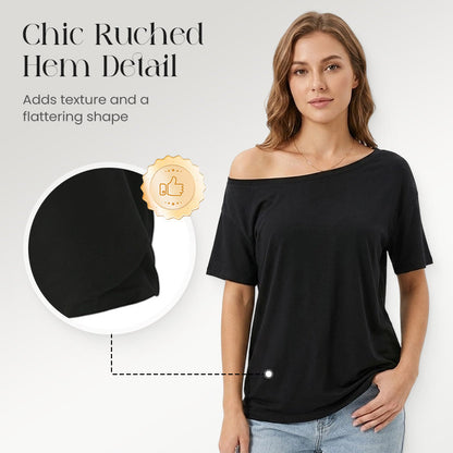 ✨🔥 50% DE RÉDUCTION – Ensemble deux pièces pour femme : haut ample à épaules dénudées | Tendance, léger, parfait pour l'été 🌞💃