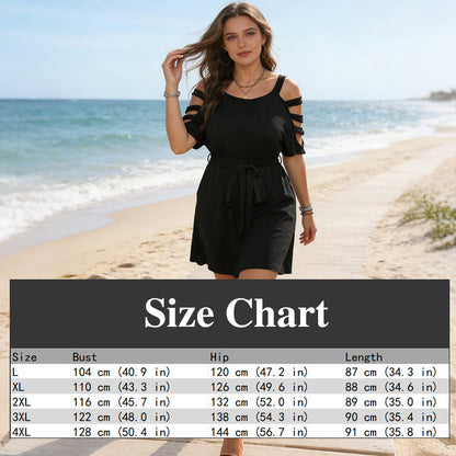 👗50 % de réduction !✨Combinaison-short décontractée à épaules dénudées pour femme avec ceinture à nouer