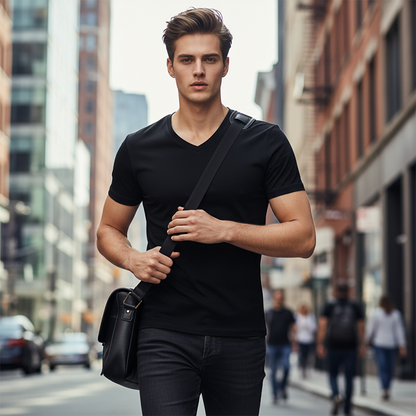 📢50 % de réduction! ⏰ T-shirt classique à manches courtes en coton et col en V