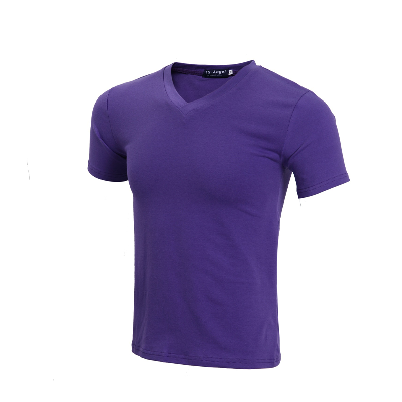 📢50 % de réduction! ⏰ T-shirt classique à manches courtes en coton et col en V