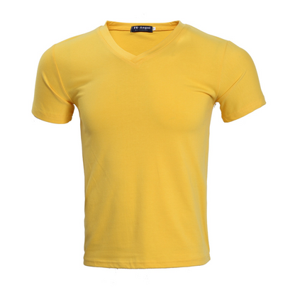 📢50 % de réduction! ⏰ T-shirt classique à manches courtes en coton et col en V