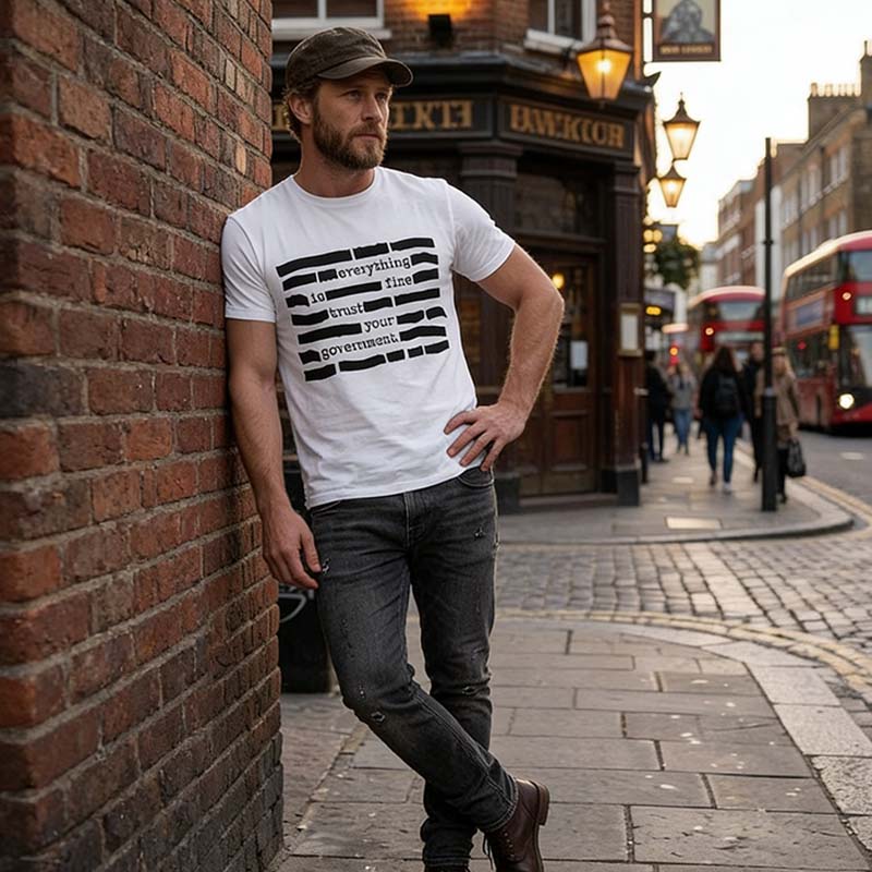 T-shirt satirique « Trust Your Government »