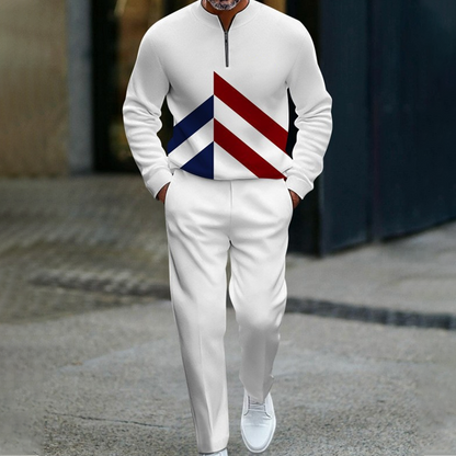 🎁Nouveauté : 50 % de réduction !💥 Ensemble de survêtement homme à demi-zip et blocs de couleurs