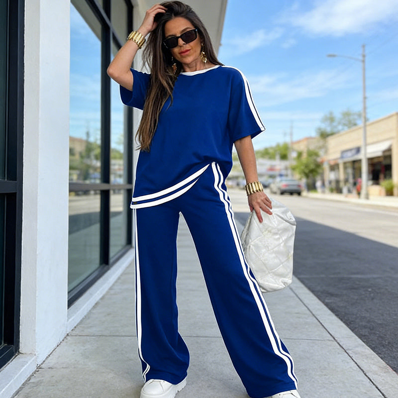 👖 50 % DE RÉDUCTION SUR L'ENSEMBLE DEUX PIÈCES À RAYURES ! ✨ Doux, respirant et coupe ample pour un look décontracté parfait 🌿