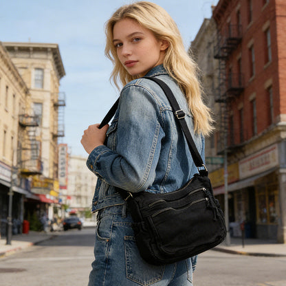 Sac en toile multipoches 🎒 Léger et résistant, bandoulière réglable, peut se porter à l'épaule ou en bandoulière 👜