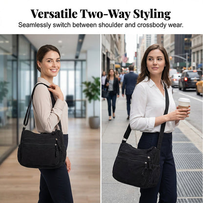 Sac en toile multipoches 🎒 Léger et résistant, bandoulière réglable, peut se porter à l'épaule ou en bandoulière 👜