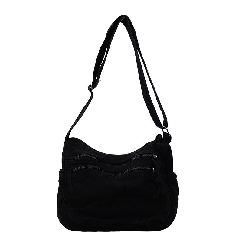 Sac en toile multipoches 🎒 Léger et résistant, bandoulière réglable, peut se porter à l'épaule ou en bandoulière 👜