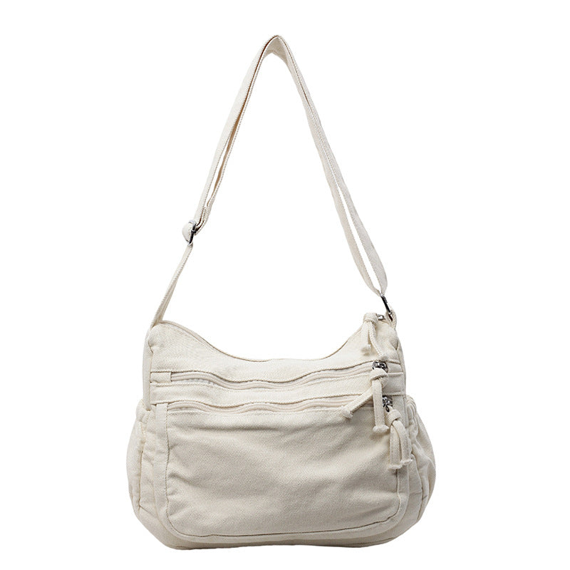 Sac en toile multipoches 🎒 Léger et résistant, bandoulière réglable, peut se porter à l'épaule ou en bandoulière 👜