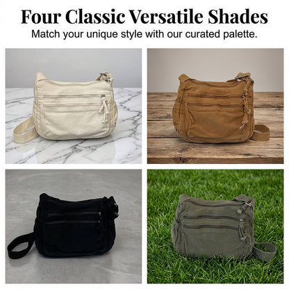 Sac en toile multipoches 🎒 Léger et résistant, bandoulière réglable, peut se porter à l'épaule ou en bandoulière 👜
