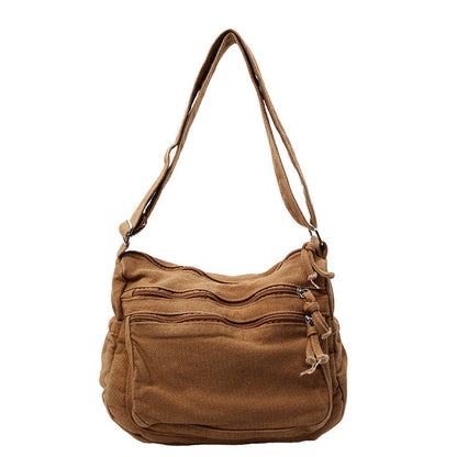 Sac en toile multipoches 🎒 Léger et résistant, bandoulière réglable, peut se porter à l'épaule ou en bandoulière 👜