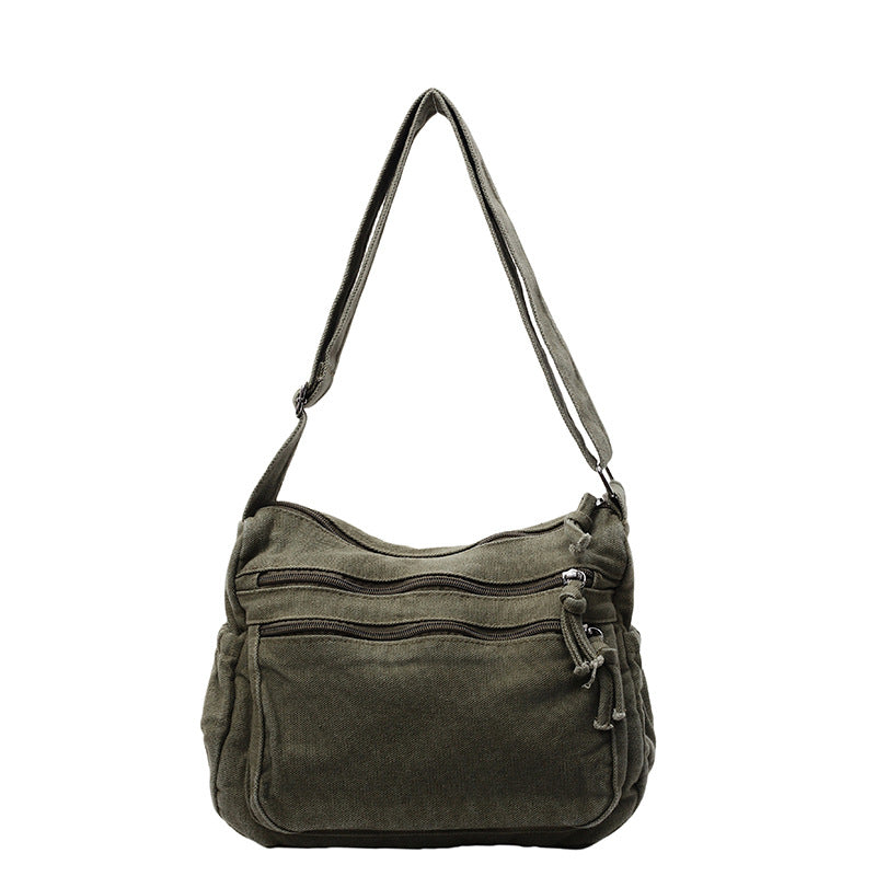 Sac en toile multipoches 🎒 Léger et résistant, bandoulière réglable, peut se porter à l'épaule ou en bandoulière 👜