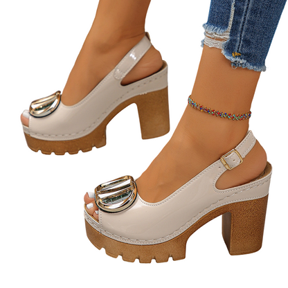 👠 50% DE RÉDUCTION ! Sandales à Boucle Chic – Talons Stables & Look Raffiné ✨💖【Prix Exceptionnel】