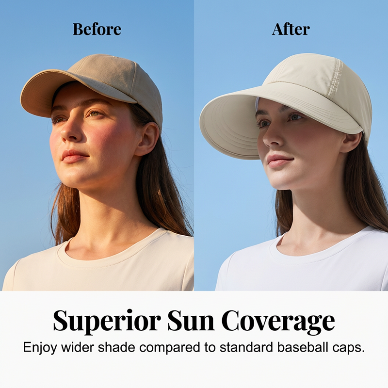 🎁Nouveauté ! 50 % de réduction !💥 Chapeau de soleil de baseball à large bord pour femme
