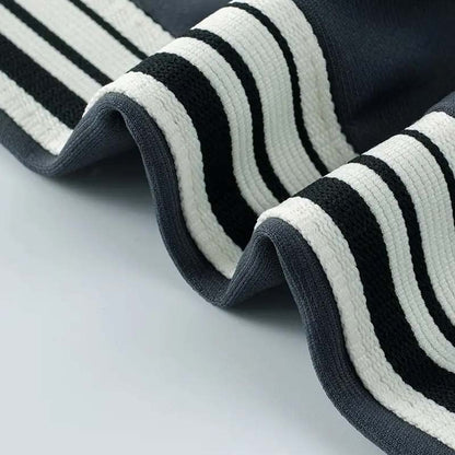 Pantalon rayé décontracté pour homme, coupe droite