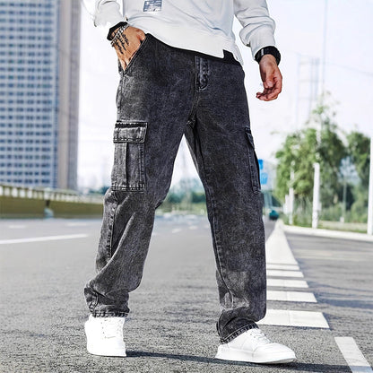 Jeans cargo amples et décontractés pour hommes