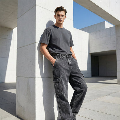 Jeans cargo amples et décontractés pour hommes
