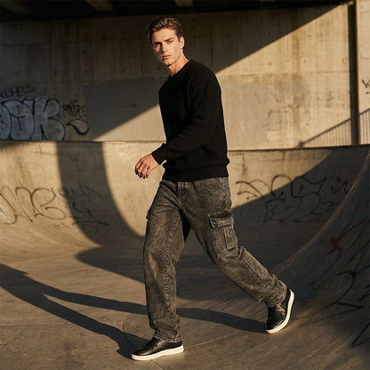 Jeans cargo amples et décontractés pour hommes