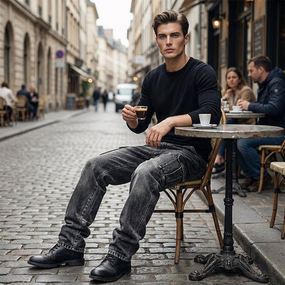 Jeans cargo amples et décontractés pour hommes