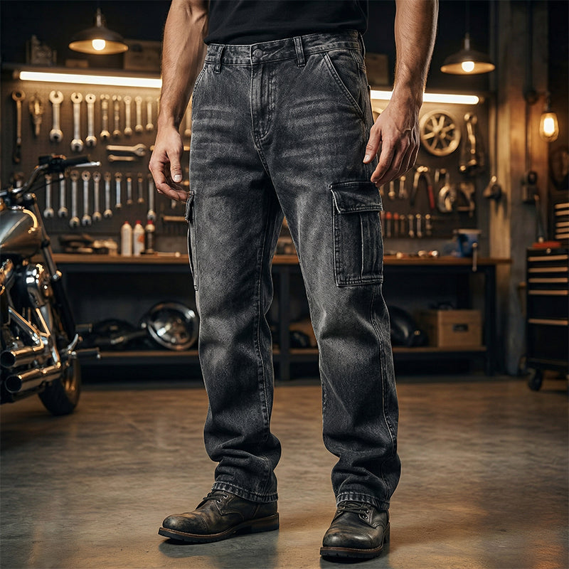 Jeans cargo amples et décontractés pour hommes