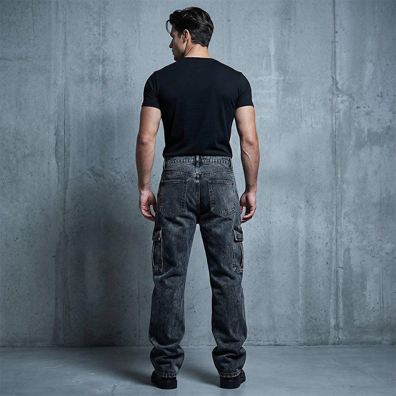 Jeans cargo amples et décontractés pour hommes