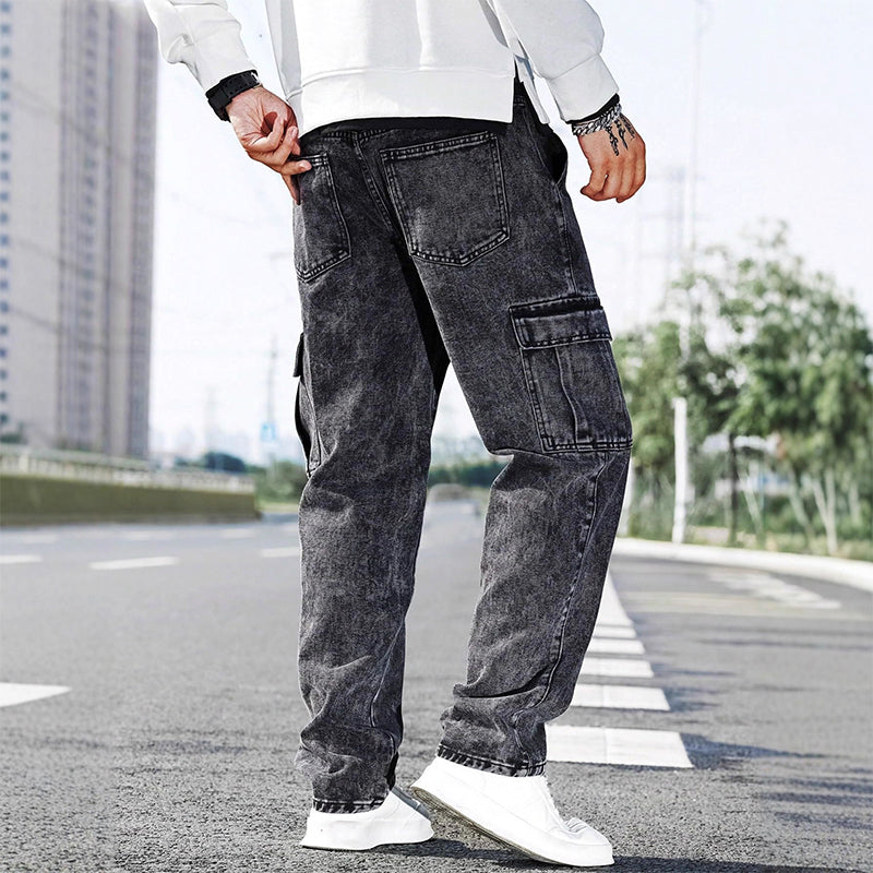 Jeans cargo amples et décontractés pour hommes