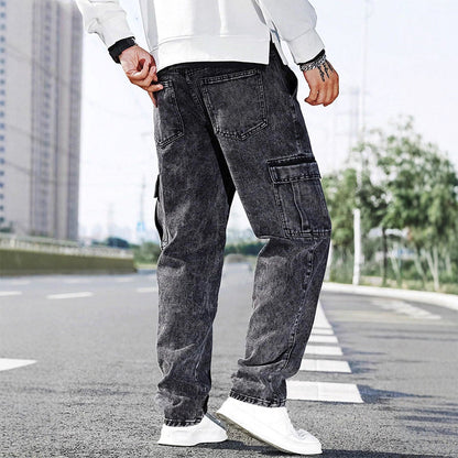 Jeans cargo amples et décontractés pour hommes