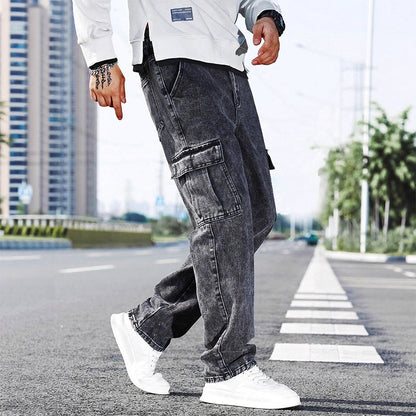 Jeans cargo amples et décontractés pour hommes
