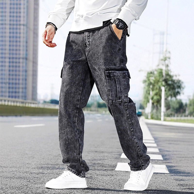 Jeans cargo amples et décontractés pour hommes