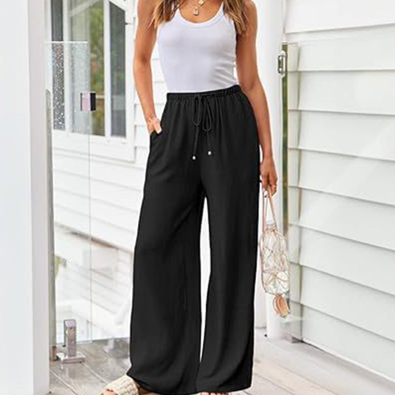 🌷Offre spéciale été :50% de réduction sur les pantalons unis légers et décontractés pour femmes 🍃👖